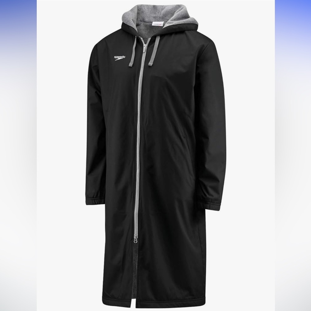 NWOT - Speedo Team Swim Parka – Black with Gray Fleece Lining (XS)